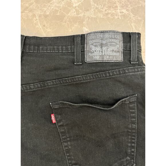 Levis 569 Shorts Mens 40 Black baggy Summer Casual Denim Pockets Red Tab - Picture 8 of 8